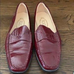 Tod’s Red patent leather loafers size 8.5
